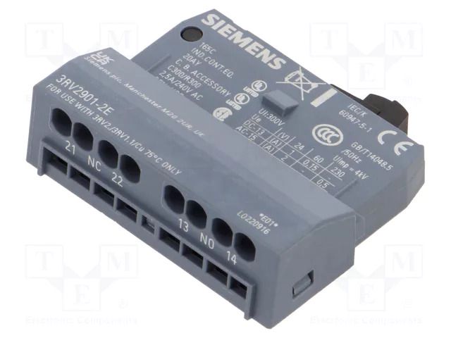 Auxiliary contacts; NO + NC; front; Leads: spring clamps SIEMENS 3RV2901-2E