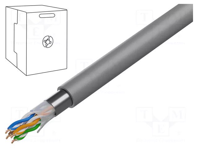 Wire; BiTLAN,F/UTP; 4x2x23AWG; 6; data transmission; wire; Cu; grey BITNER BITNER-TI0048.305