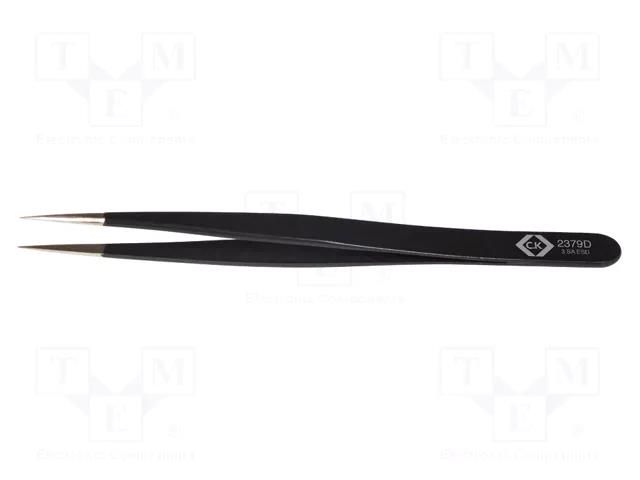 Tweezers; Blade tip shape: sharp; Tweezers len: 120mm; ESD C.K CK-T2379D