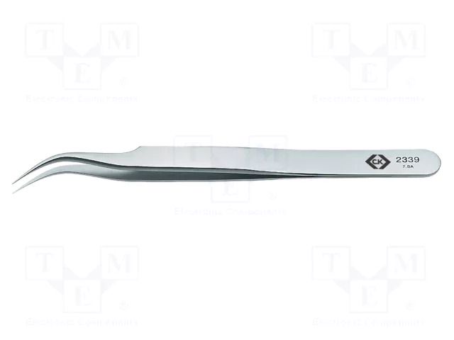Tweezers; 110mm; for precision works; Blades: curved,narrowed C.K CK-T2339