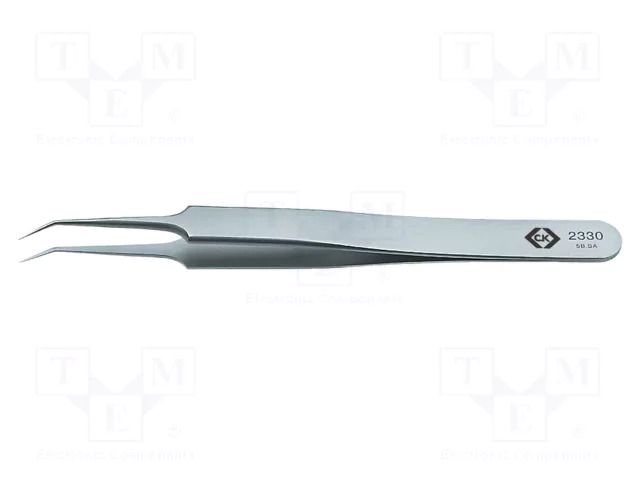 Tweezers; 110mm; for precision works; Blades: curved,narrowed C.K CK-T2330