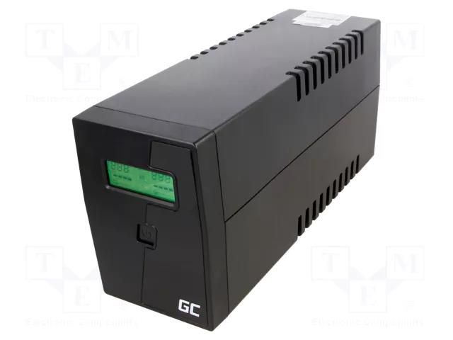 Power supply: UPS; 480W; 800VA; 207÷253V; 298x101x142mm; 9Ah GREEN CELL GC-UPS02