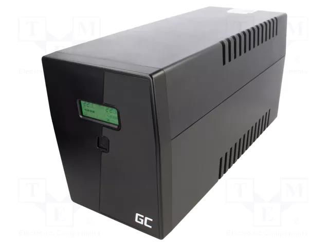 Power supply: UPS; 1.2kW; 2kVA; 207÷253V; 380x158x198mm; 9Ah GREEN CELL GC-UPS05