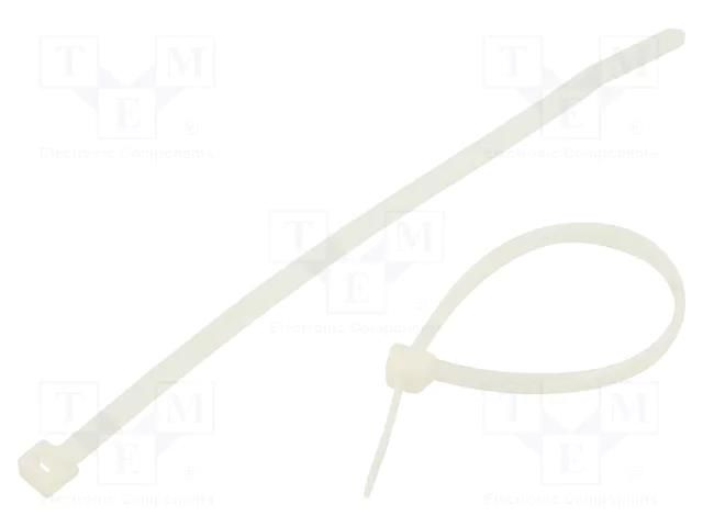 Cable tie; L: 160mm; W: 4.8mm; natural; polyamide; 220N; 100pcs. RADPOL TOOCW016004801