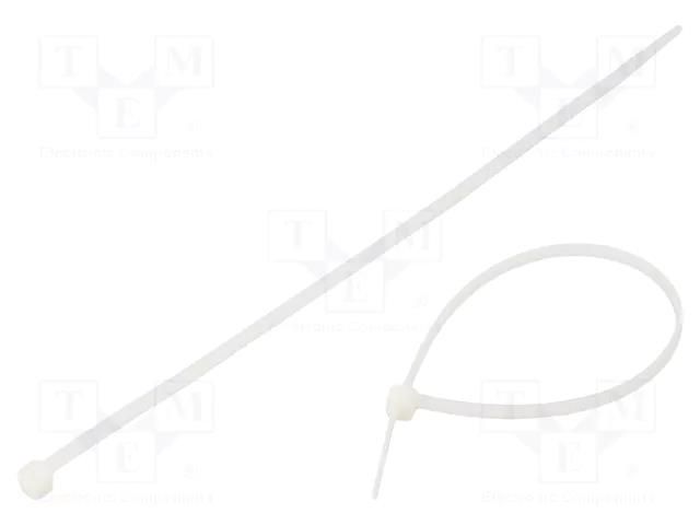 Cable tie; L: 200mm; W: 3.6mm; natural; polyamide; 180N; 100pcs. RADPOL TOOCW020003602