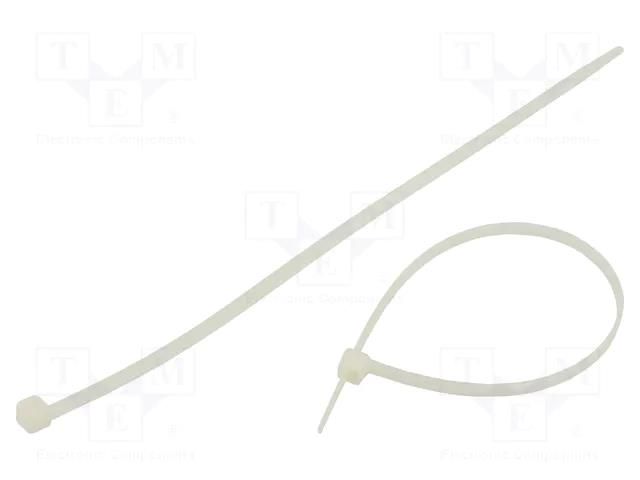 Cable tie; L: 250mm; W: 4.8mm; natural; polyamide; 220N; 100pcs. RADPOL TOOCW025004801