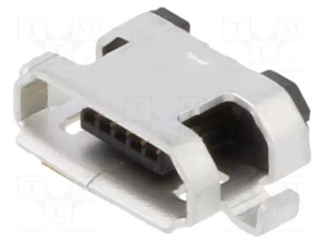 Connector: USB B micro; socket; SMT; PIN: 5; horizontal; USB 2.0 GCT USB3155-30-A