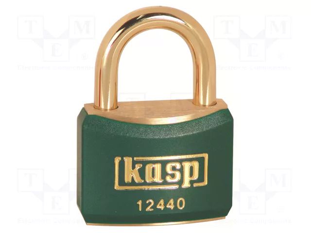 Padlock; shackle; brass; Protection: low (level 4); A: 40mm; B: 21mm KASP KA-K12440GRED
