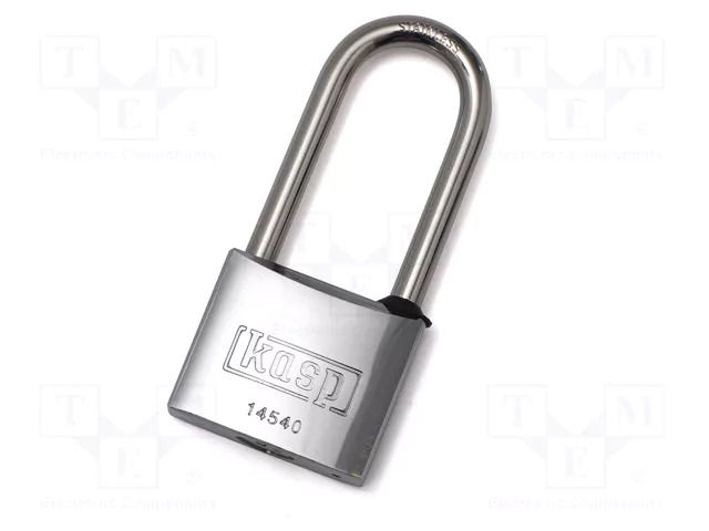 Padlock; shackle; chrome plated brass; Protection: low (level 5) KASP KA-K14540L50A1