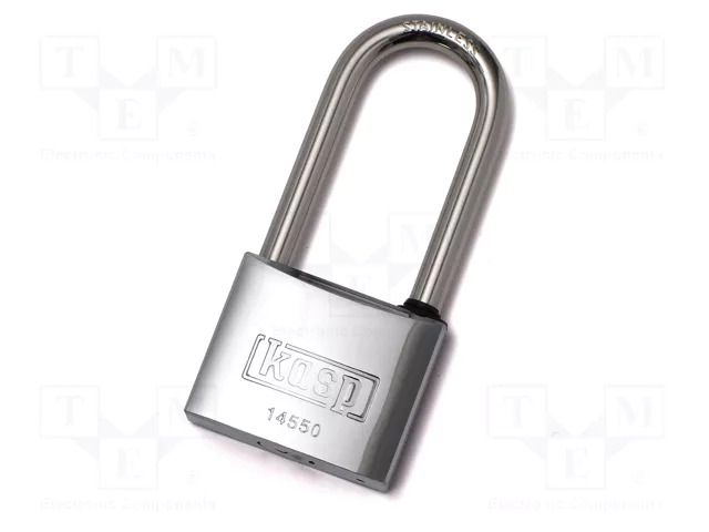 Padlock; shackle; chrome plated brass; A: 50mm; B: 63mm; C: 8mm; 145 KASP KA-K14550L63A1