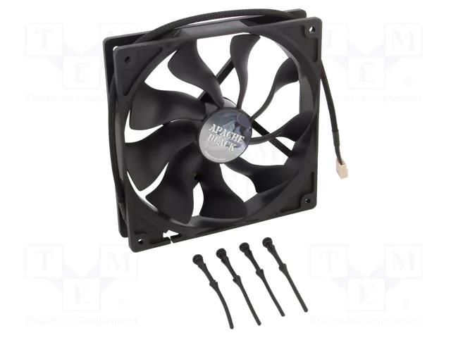 Fan: DC; axial; 12VDC; 140x140x25mm; 22.19dBA; HDB; 600÷1300rpm Akasa AK-FN062