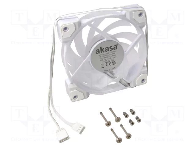 Fan: DC; axial; 12VDC; 120x120x25mm; 32.7dBA; ball; 900÷2000rpm Akasa AK-FN111-WH