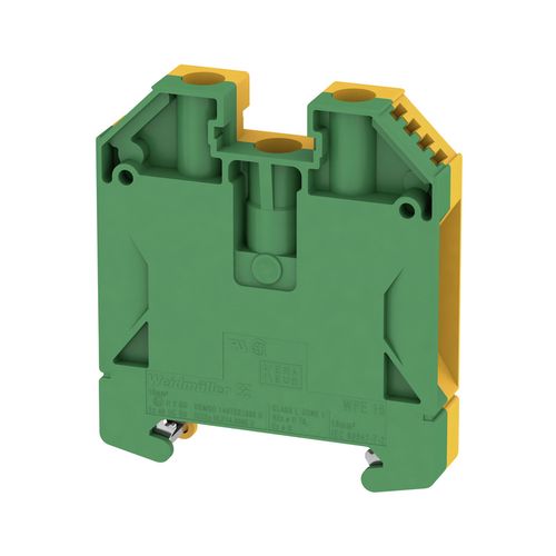 PE terminal, Screw connection, 16 mm², 1000 V, Number of connections: 2, Number of levels: 1, Green/yellow Weidmuller 1010400000 04008190126674