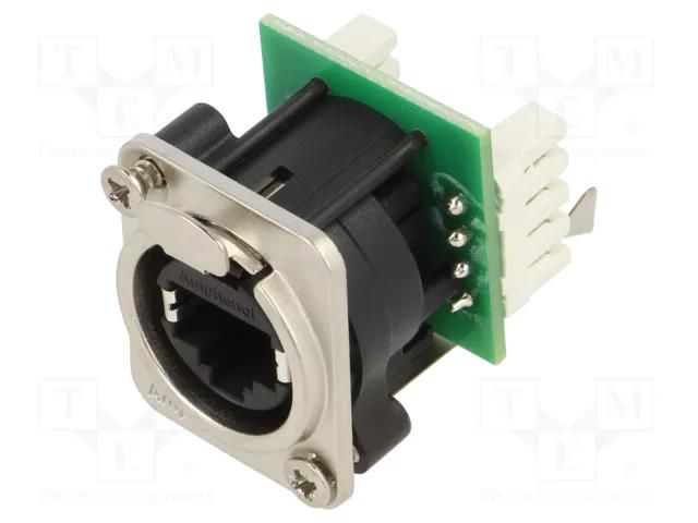 Connector: RJ45; socket; XLRnet; Cat: 5e; with push button; IDC AMPHENOL RJX8FD5I