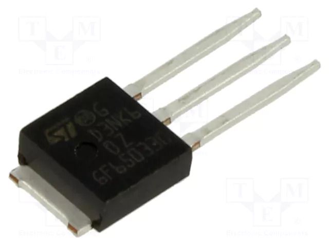 Transistor: N-MOSFET; unipolar; 600V; 1.51A; Idm: 9.6A; 45W; IPAK STMicroelectronics STD3NK60Z-1