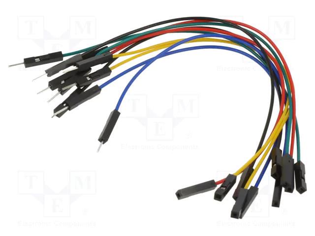 Connection cable; L: 150mm; male-female; PIN: 1; mix colours VELLEMAN VEL-WJW011