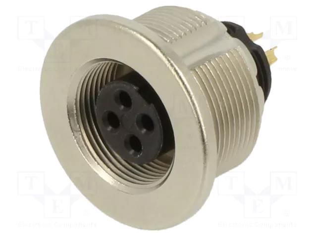 Connector: M9; socket; female; Plating: gold-plated; 125V; IP67 BINDER 09-0412-00-04