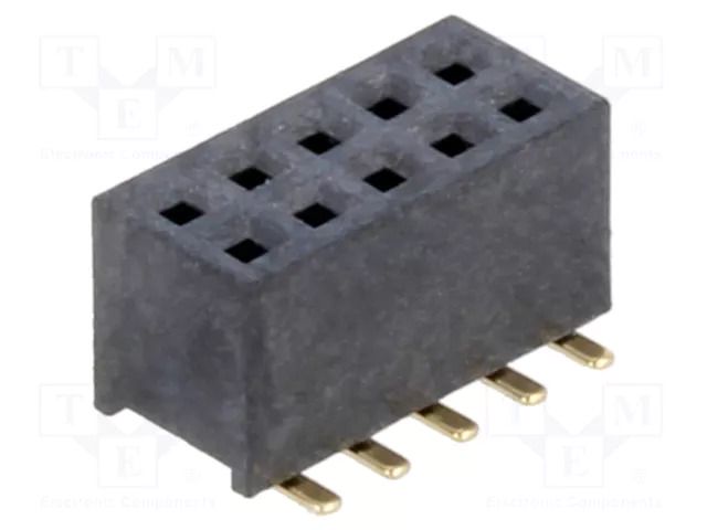 PIN: 10; female; soldering; straight; 1.27mm HARWIN M50-3120545