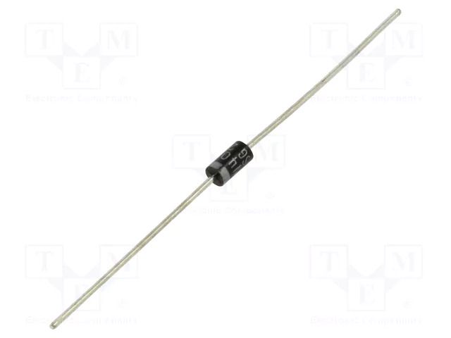 Diode: rectifying; THT; 400V; 1A; Ammo Pack; DO41; Ufmax: 1V; Ir: 5uA SMC DIODE SOLUTIONS 1N4004GTA-SMC