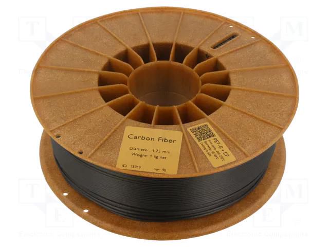 Filament: PET-G + CF; 1.75mm; black; 240÷270°C; 1kg ROSA 3D ROSA-3578