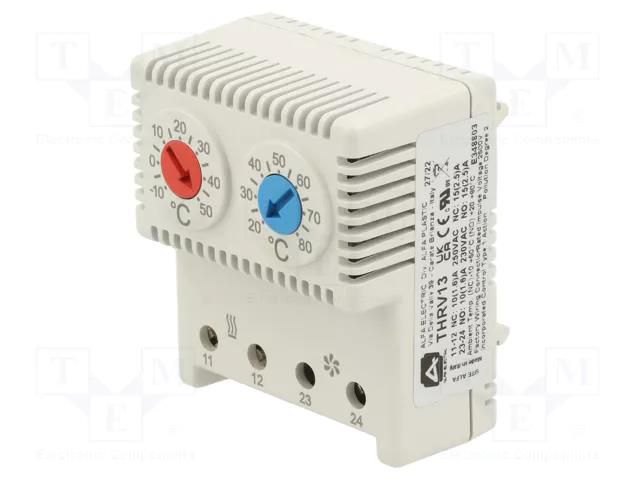 Sensor: thermostat; NC + NO; 10A; 250VAC; screw terminals; IP20 Alfa Electric ALFA-THRV13