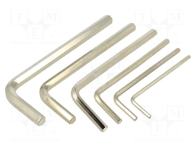Wrenches set; hex key; steel; 6pcs. IRIMO SA.041011