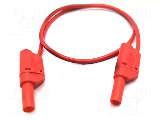 Test lead; 32A; banana plug 4mm,both sides; Urated: 1kV; red MUELLER ELECTRIC 22.421-0.25M-2