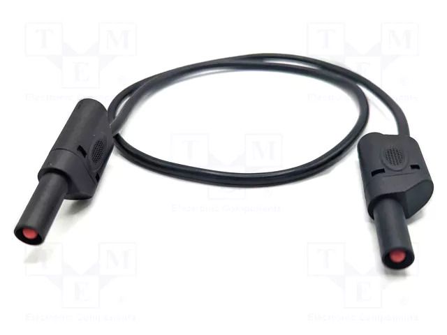Test lead; 32A; banana plug 4mm,both sides; Urated: 1kV; black MUELLER ELECTRIC 22.421-0.25M-0