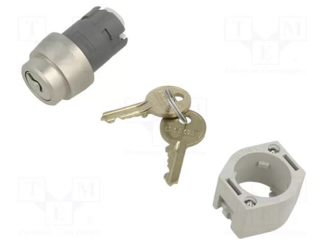 Switch: rotary with key; 22mm; Stabl.pos: 2; silver; none; IP65 EAO 704.122.0