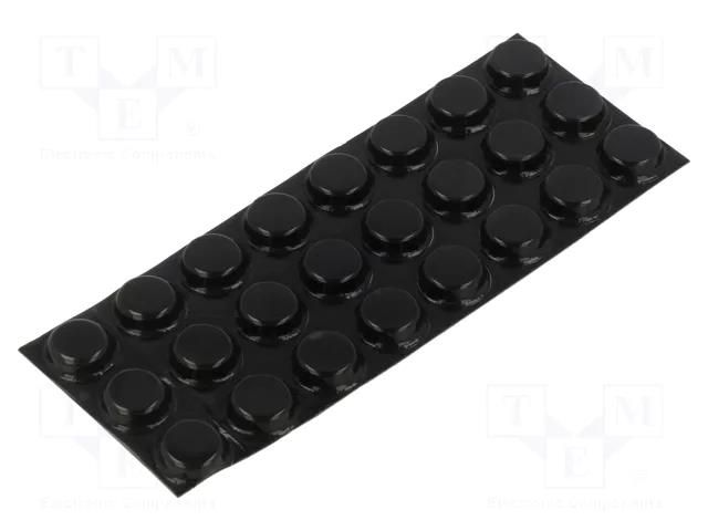 Mount.elem: self-adhesive foot; black; 24pcs. HAMMOND HM-1421T2