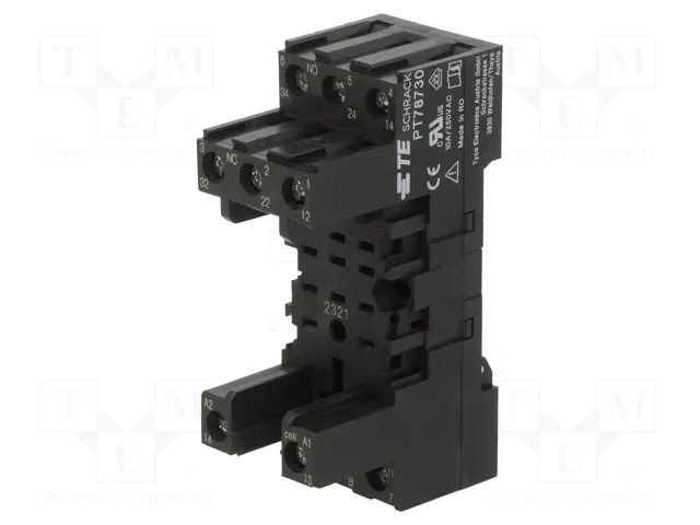Socket; PIN: 11; 12A; 250VAC; for DIN rail mounting; PT SCHRACK PT78730