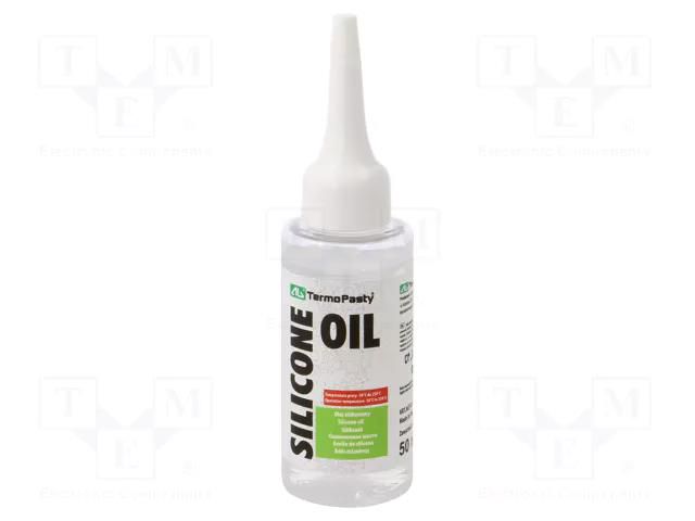 Oil; colourless; silicone; liquid; plastic container; 50ml AG TERMOPASTY OIL-SIL/50