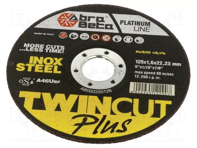 Cutting wheel; Ø: 125mm; Øhole: 22.23mm; Disc thick: 1.6mm ABRA BETA AB000330128