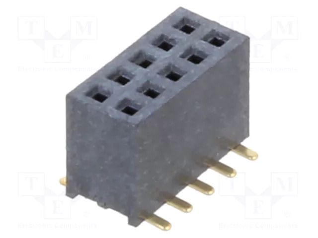 PIN: 10; female; soldering; straight; 1.27mm HARWIN M50-3100545