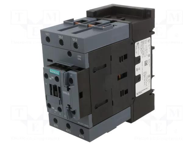 Contactor: 3-pole; NO x3; Auxiliary contacts: NO + NC; 230VAC SIEMENS 3RT2047-1AP00