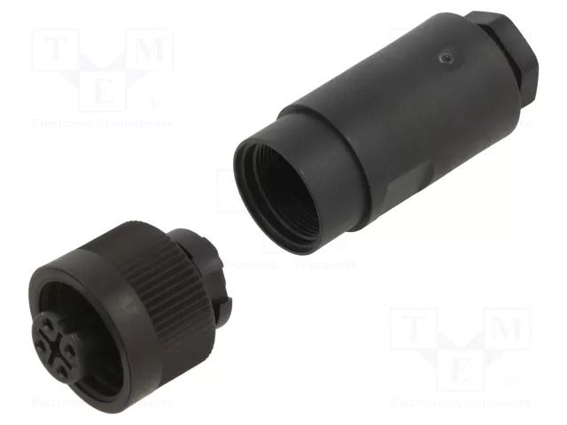 Connector: circular; 400V; 16A; PIN: 4; plug; female; screw terminal BINDER 99-4222-110-04