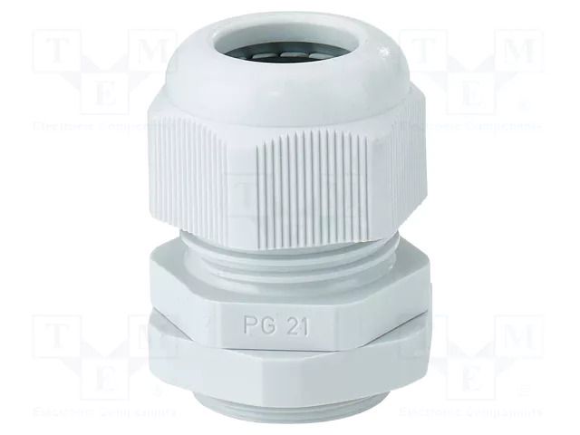 Cable gland; PG21; IP65; polyamide; light grey HENSEL HENSEL-AKS-21