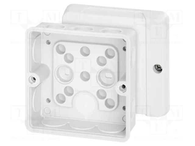 Enclosure: junction box; X: 88mm; Y: 88mm; Z: 50mm; IP55; white HENSEL HENSEL-DE-9321