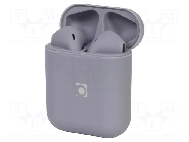 Wireless headphones with microphone; grey; USB C; LED indicator GEMBIRD TWS-SEA-GW
