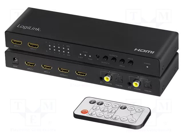 Switch; HDCP 2.2,HDMI 2.0; Input: HDMI socket x4; black LOGILINK HD0049