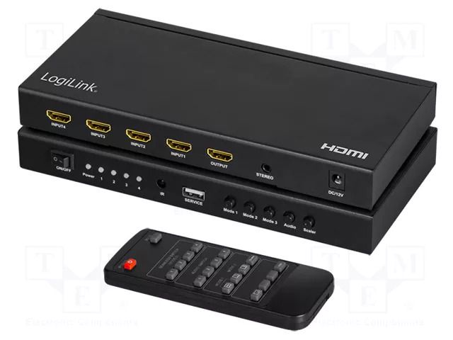 Switch; HDCP 1.4,HDMI 1.4; Input: HDMI socket x4; black LOGILINK HD0053