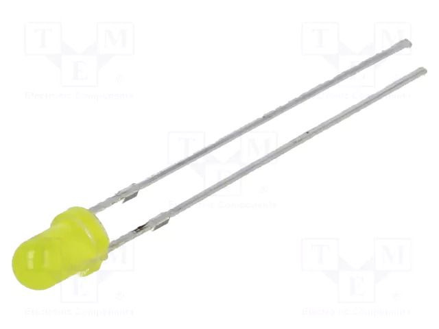 LED; yellow; 3mm; 45÷68mcd; 60°; Front: convex; 5VDC; No.of term: 2 OPTOSUPPLY OSY5LU3164A-5V