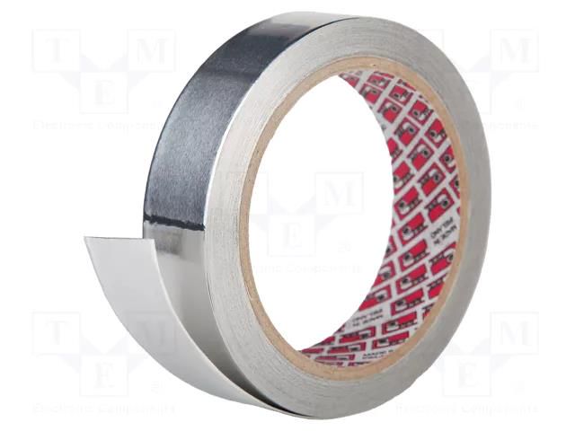 Tape: shielding; W: 25mm; L: 25m; Thk: 0.065mm; acrylic,conductive PPI PPI-9015-6-25-25