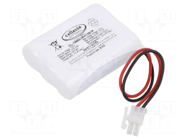 Re-battery: Li-Ion; 18650,MR18650; 10.89V; 3200mAh; cables CELLEVIA BATTERIES CL-18650-MH1/3S1P