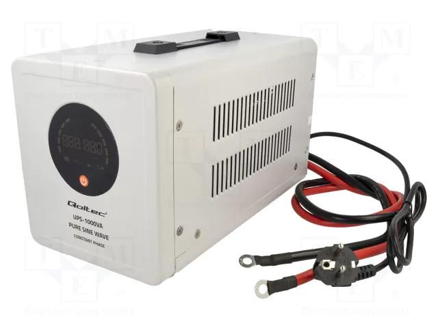 Power supply: UPS; 700W; 1kVA; 230V; 310x160x192mm; Ubatt: 12V QOLTEC QOLTEC-50717