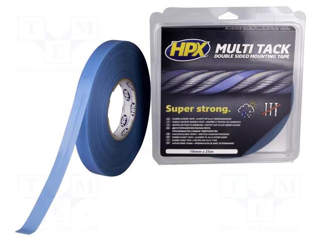 Tape: fixing; W: 12mm; L: 25m; Thk: 0.8mm; double-sided; translucent HPX HPX-MTACK-1925-T