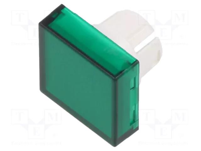 Actuator lens; 22mm; 61; transparent,green; plastic; 15.3x15.3mm EAO 61-9321.5