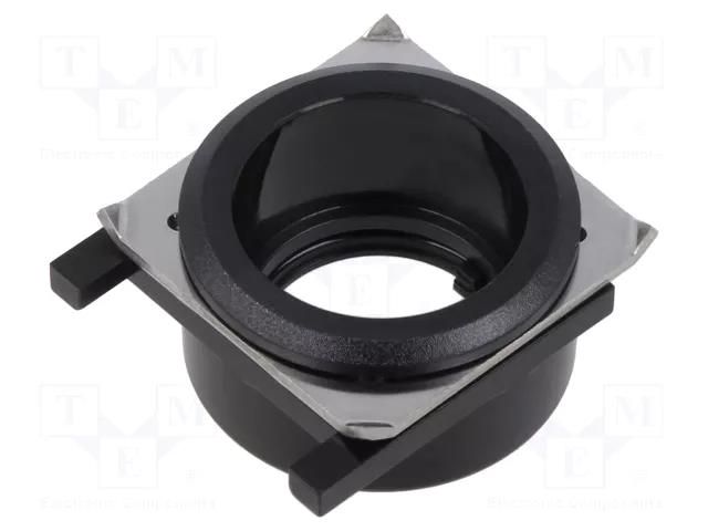 Button holder; 22mm; 61; Ø22.5mm; Face dim: Ø25mm; Body: black EAO 61-9932.10
