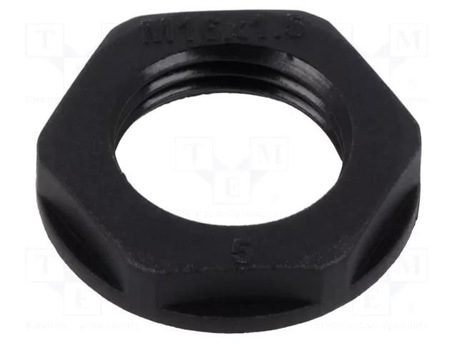 Nut; PG9; polyamide; 22mm; black; Thread: PG; Entrelec TE Connectivity 1SNG607045R0000