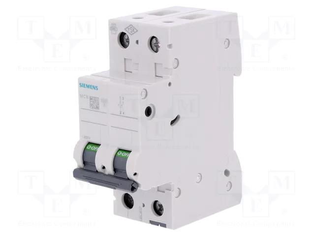 Circuit breaker; 400VAC; Inom: 50A; Poles: 2; Charact: C; 6kA; IP20 SIEMENS 5SL6250-7